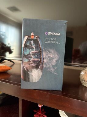 Spirual Incense Waterfall Backflow Burner - Teal Box